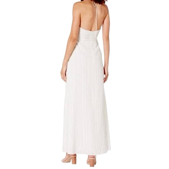 REBECCA TAYLOR | NWT Rumpled Stripe Halter Maxi Dress | White 14 - Picture 5 of 15